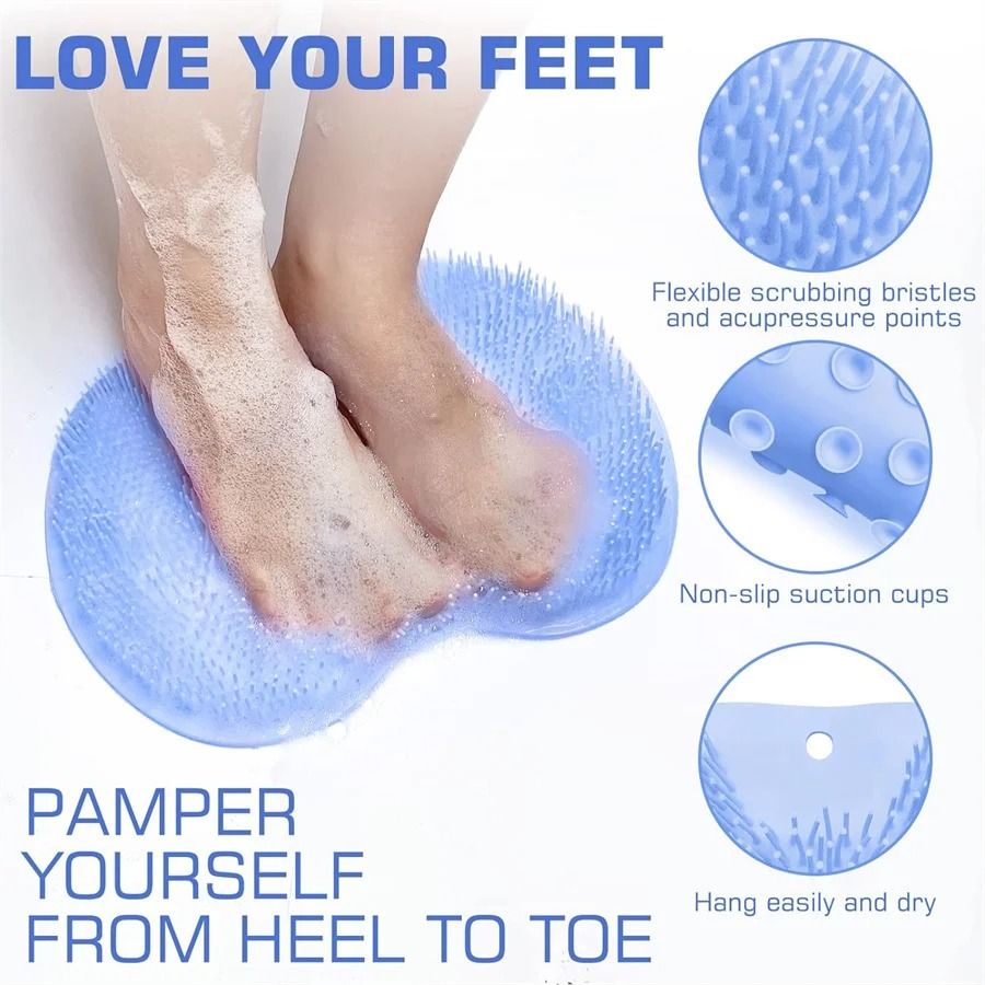 Shower Foot Scrubber Mat Back Washer Exfoliating Bath Wash Pad