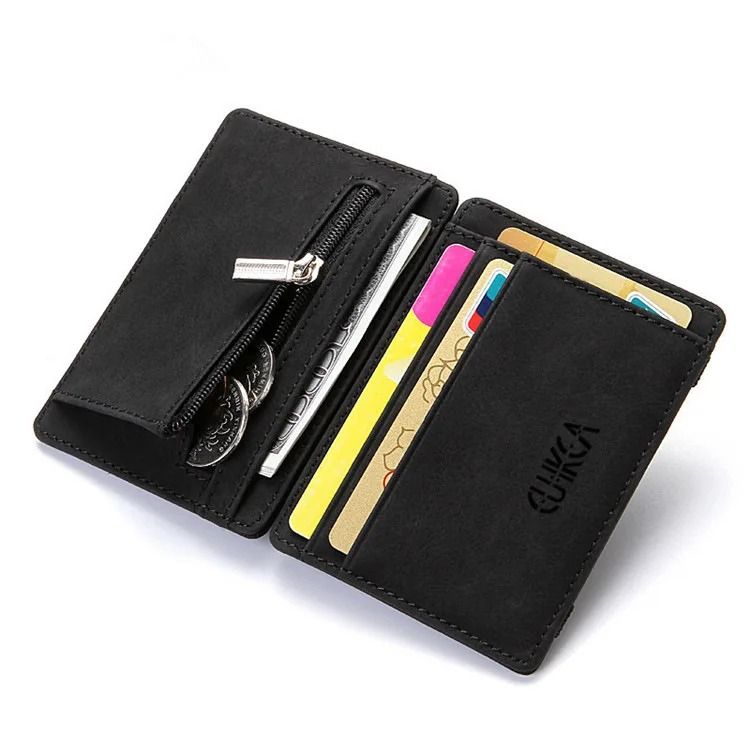 Slim Leather Magic Wallet with Card Holder and Money Clip