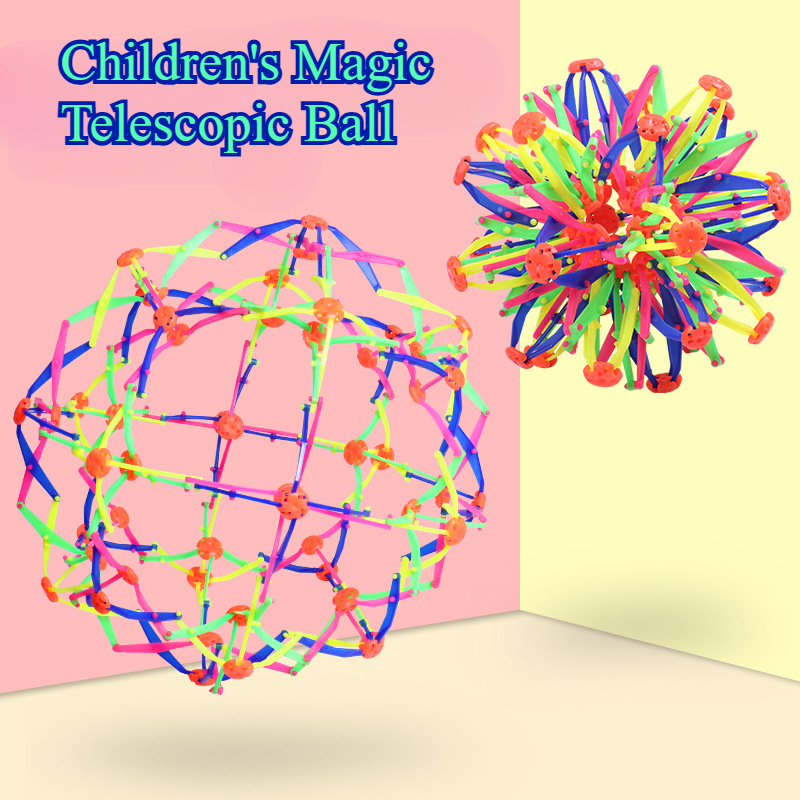 Durable Plastic Magic Balls, Colorful Expandable Stress Ball Rainbow Sensory Fidget Ball for Kids