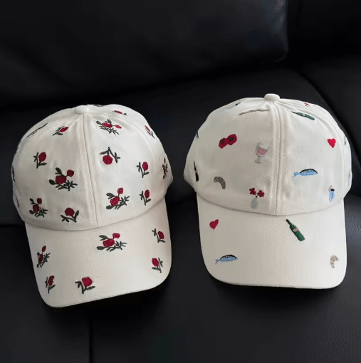 Y2K Rose Embroidered Baseball Cap – Casual Summer Sun Hat