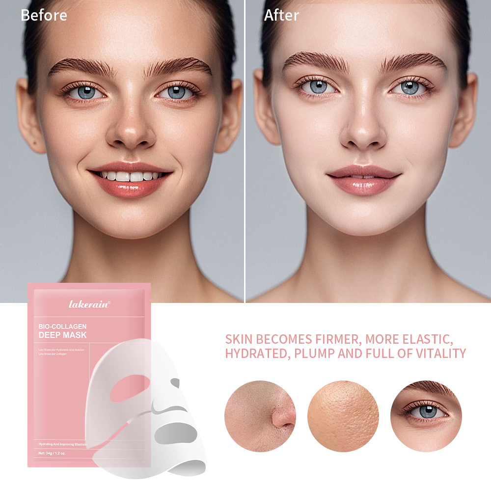 Collagen Hydrating Overnight Hydrogel Mask, Bio-Collagen Real Deep Mask for Elasticity, Pore Minimizing Firming Suppleme