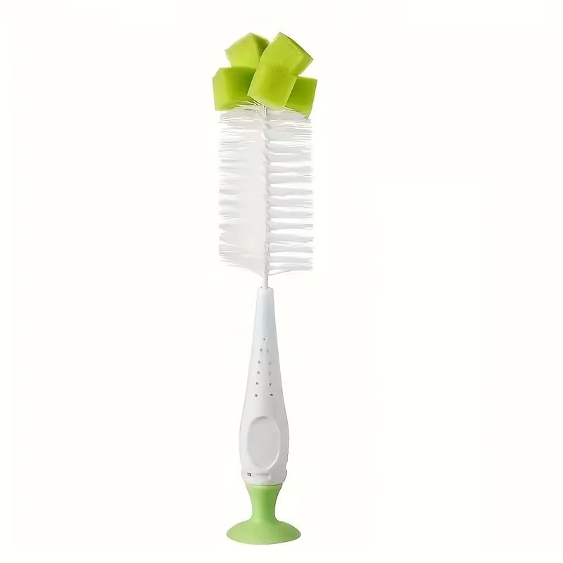 2-in-1 Milk Bottle Cleaning Brush with Nipple Brush & Suction Cup