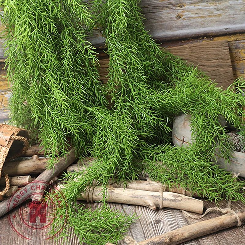Artificial Pine Needle Wall Hanging – Lifelike Greenery Decor Rattan Vine for Home & Office