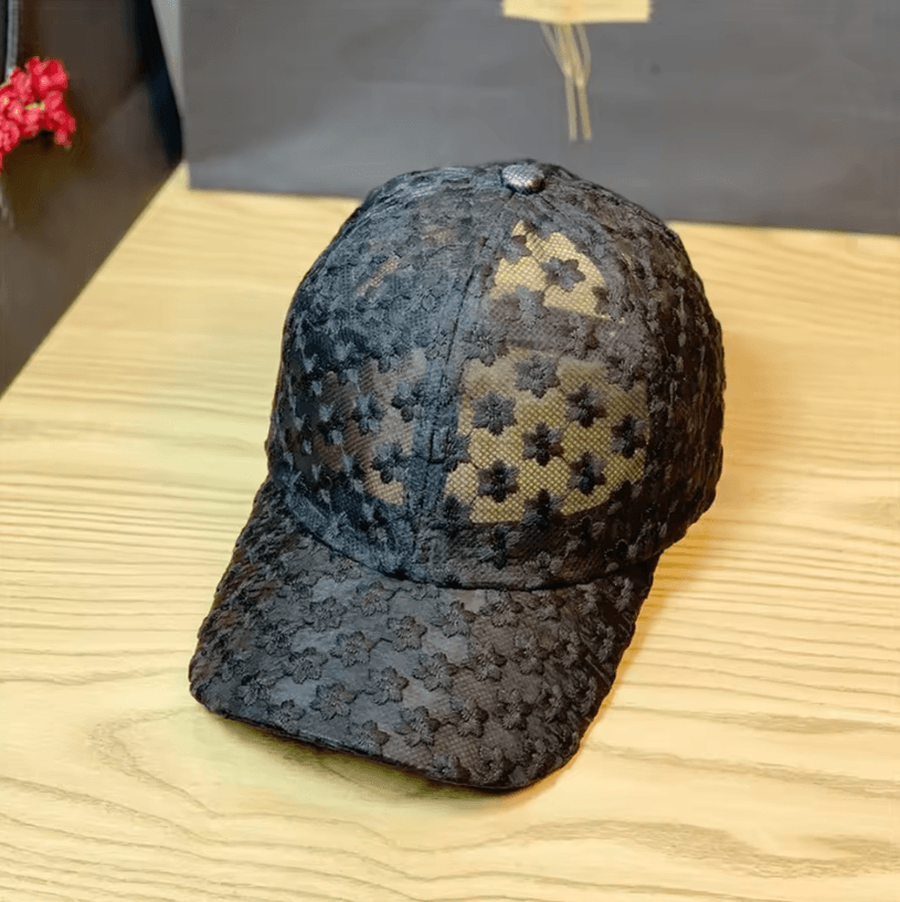 Lace Flower Baseball Cap Summer Sunscreen Breathable Hollow Sunshade Hat for Women