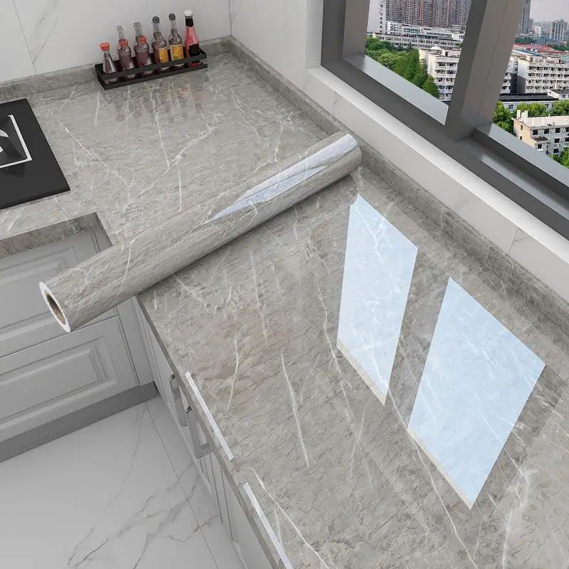 80cm Kitchen Backsplash Sticker Roll - Oil-Proof Wallpaper with Heat-Resistant, Waterproof Self-Adhesive Shield