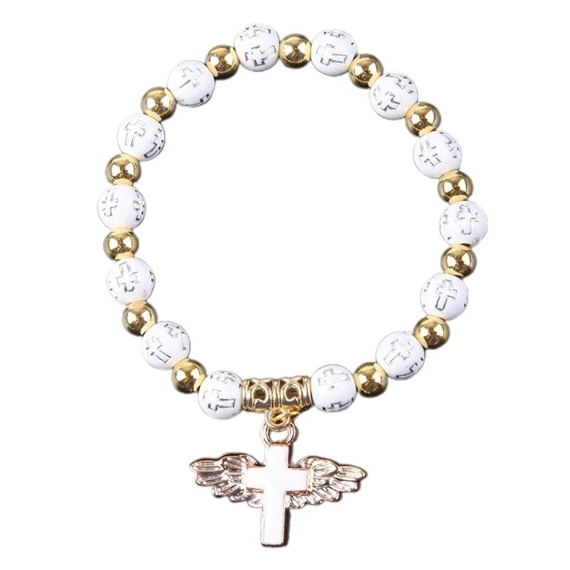 Angelic Grace Rosary Bracelet – Stretch Religious Jewelry & Travel Souvenir