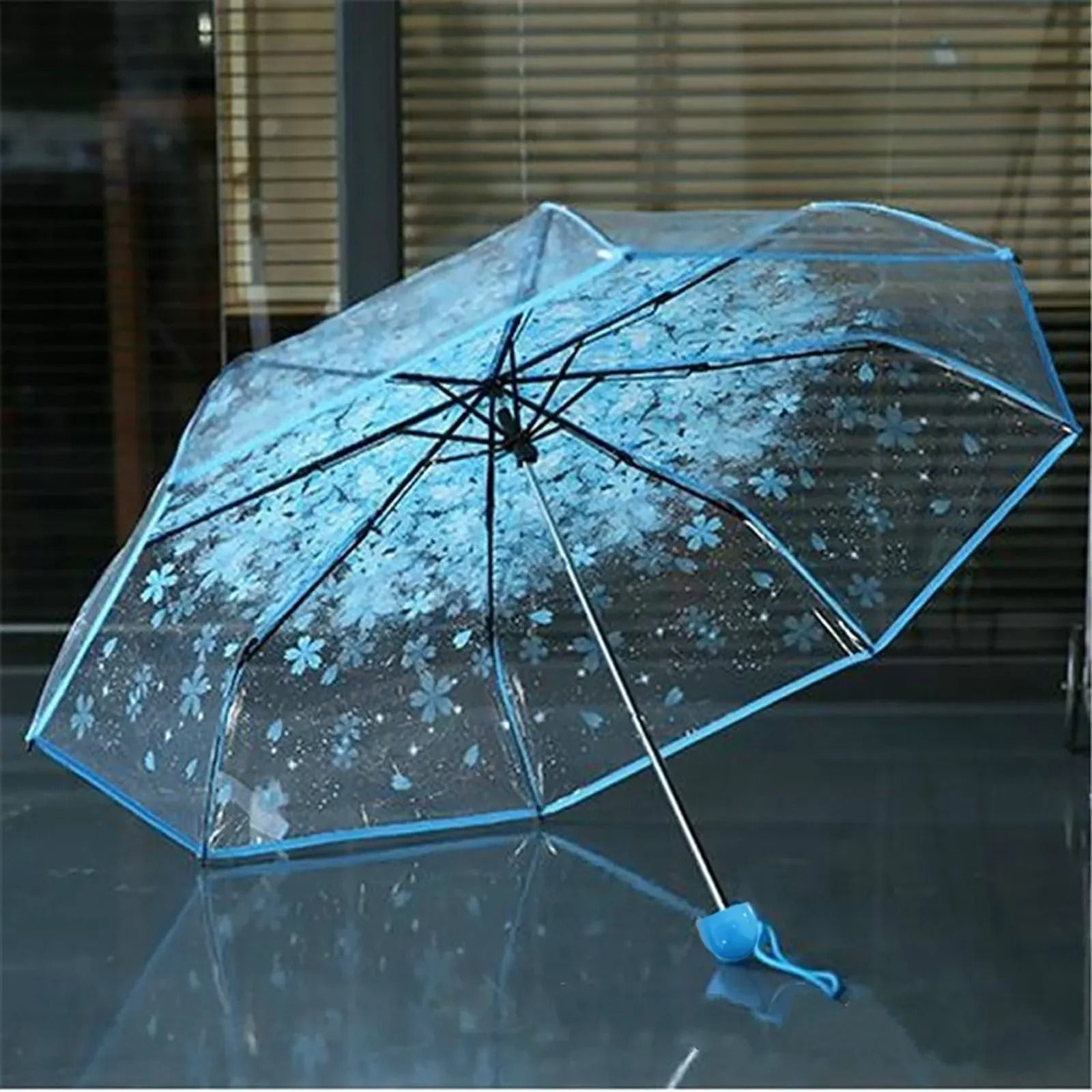 Fashionable Transparent Sakura Petal Folding Umbrella