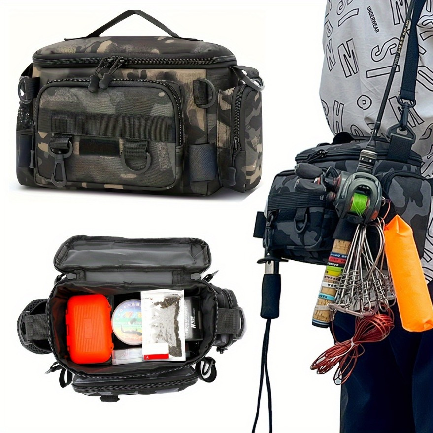 Canvas Waist Bag, Crossbody Shoulder Bag, Universal Travel Sports Bag, A Practical Fishing Gear Bag