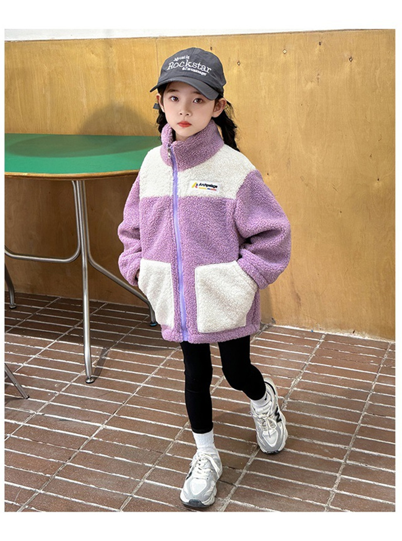Girls LambWool Warm Jackets, Winter Kids Coats, Plus Velvet Padded Outerwear, New Teenager Fashion, Children Clothing