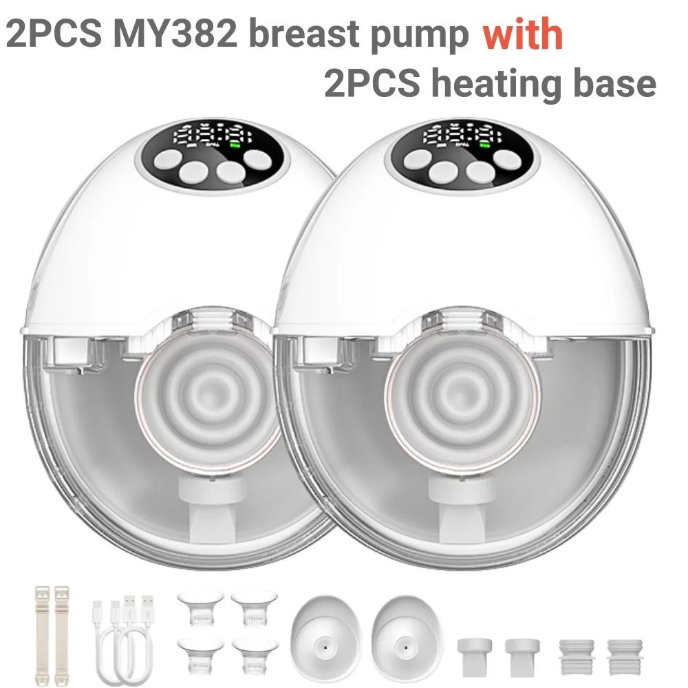 Electric Hands-Free Wearable Breast Pump with Heating and UV Sterilization Lid Option – BPA-Free Wireless Breastfeeding