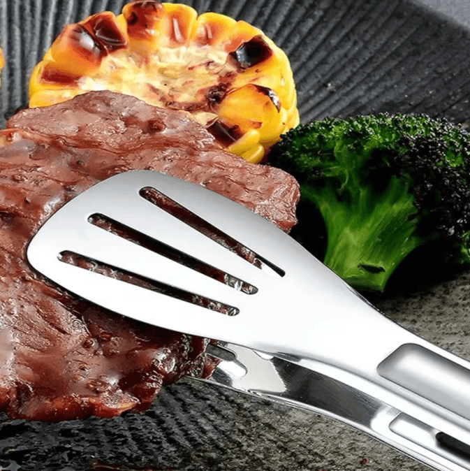 ProServe Stainless Steel Food Tongs – Heavy-Duty BBQ Steak & Buffet Serving Tongs