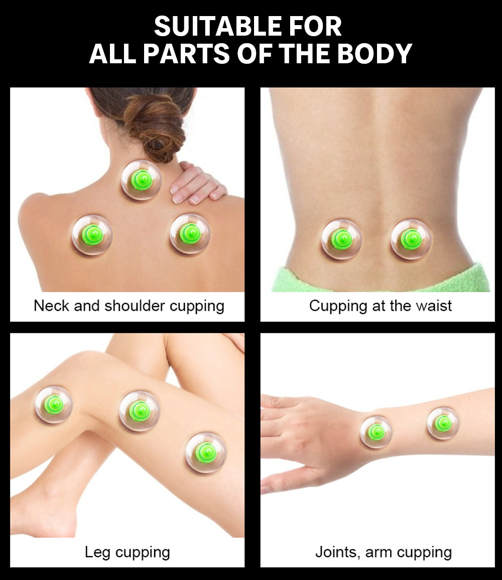 Vacuum Cupping Set with Pumping Gun Anti-Cellulite, Detox, and Massage Therapy