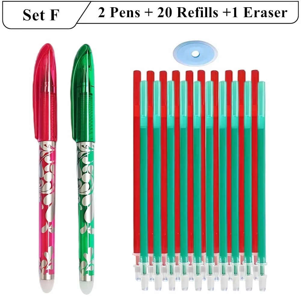 PrecisionWrite 0.5mm Erasable Gel Pens Set with 20 Refills & Eraser – Smooth Writing Refillable Stationery Kit