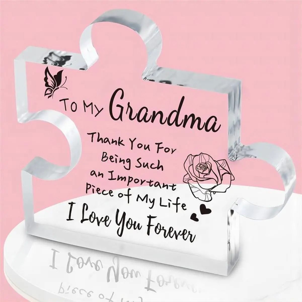 LovePiece Acrylic Grandma Puzzle Plaque Funny Birthday Keepsake Gift