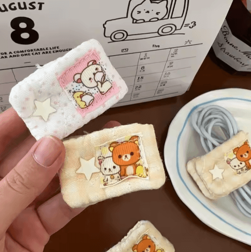 Cartoon Rilakkuma Mashumaro Cable Organizer Portable Data Cable Storage and Fixing Tool