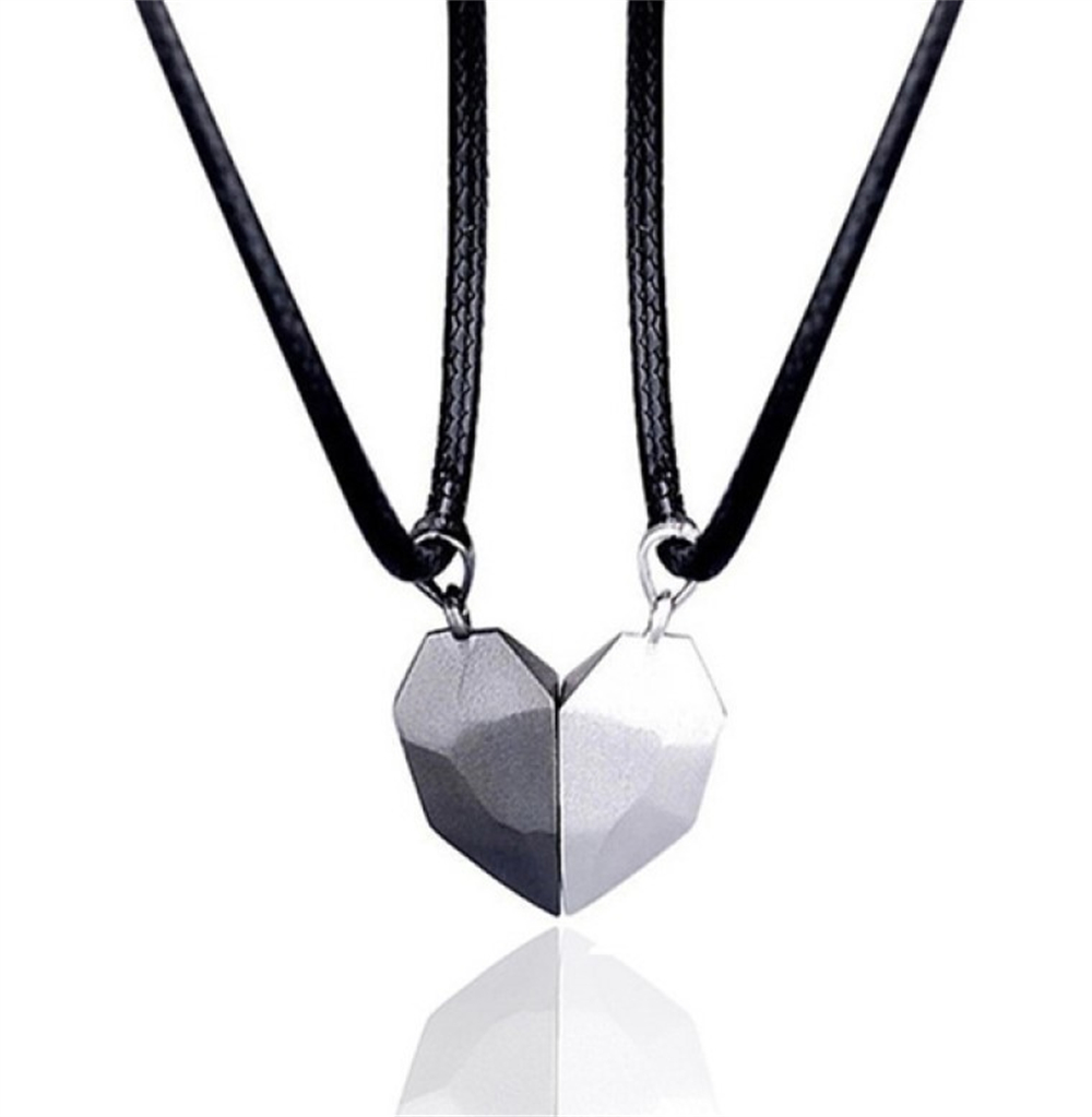 Magnetic Heart Necklace Couple Jewelry, Womens Valentines Day Sweater Chain, Lover Best Friend Wedding Gift