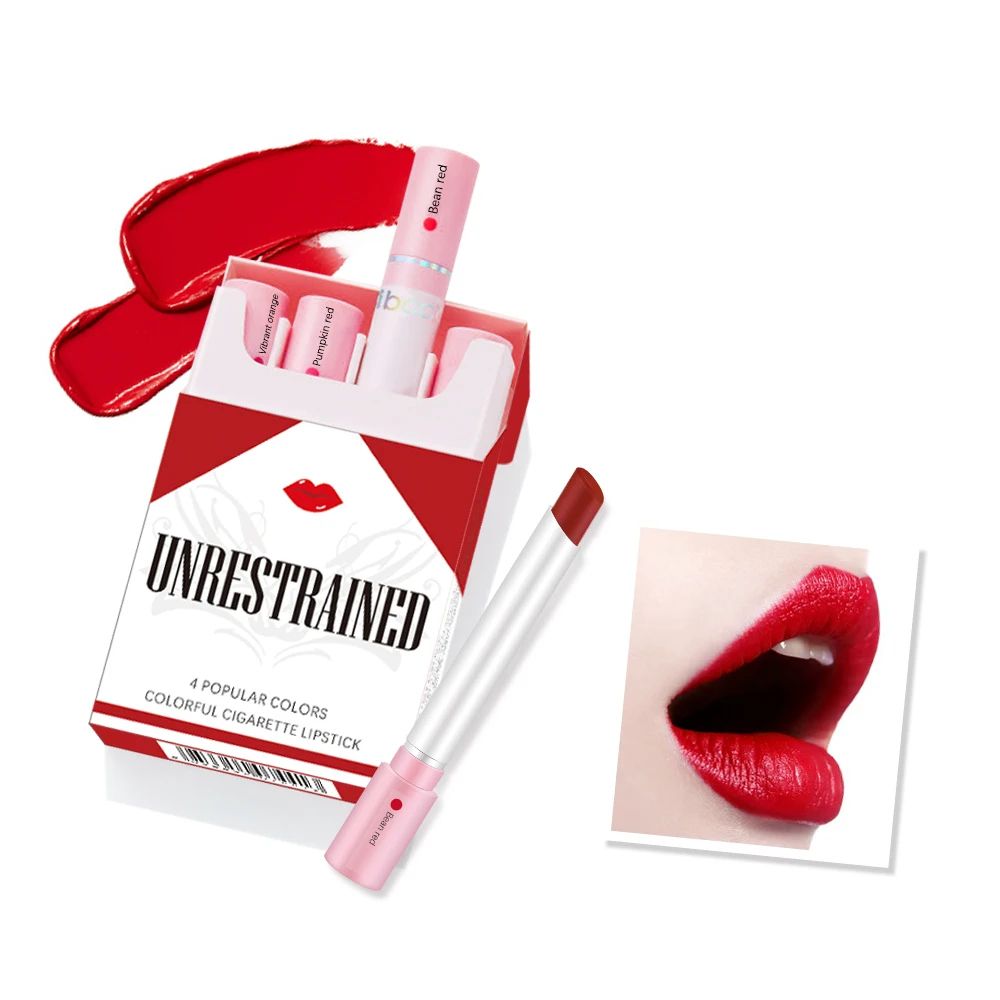 VelvetStay Matte Lipstick Set – Waterproof Long Lasting Lipstick Collection with Soft Transparent Matte Finish (4 Sticks