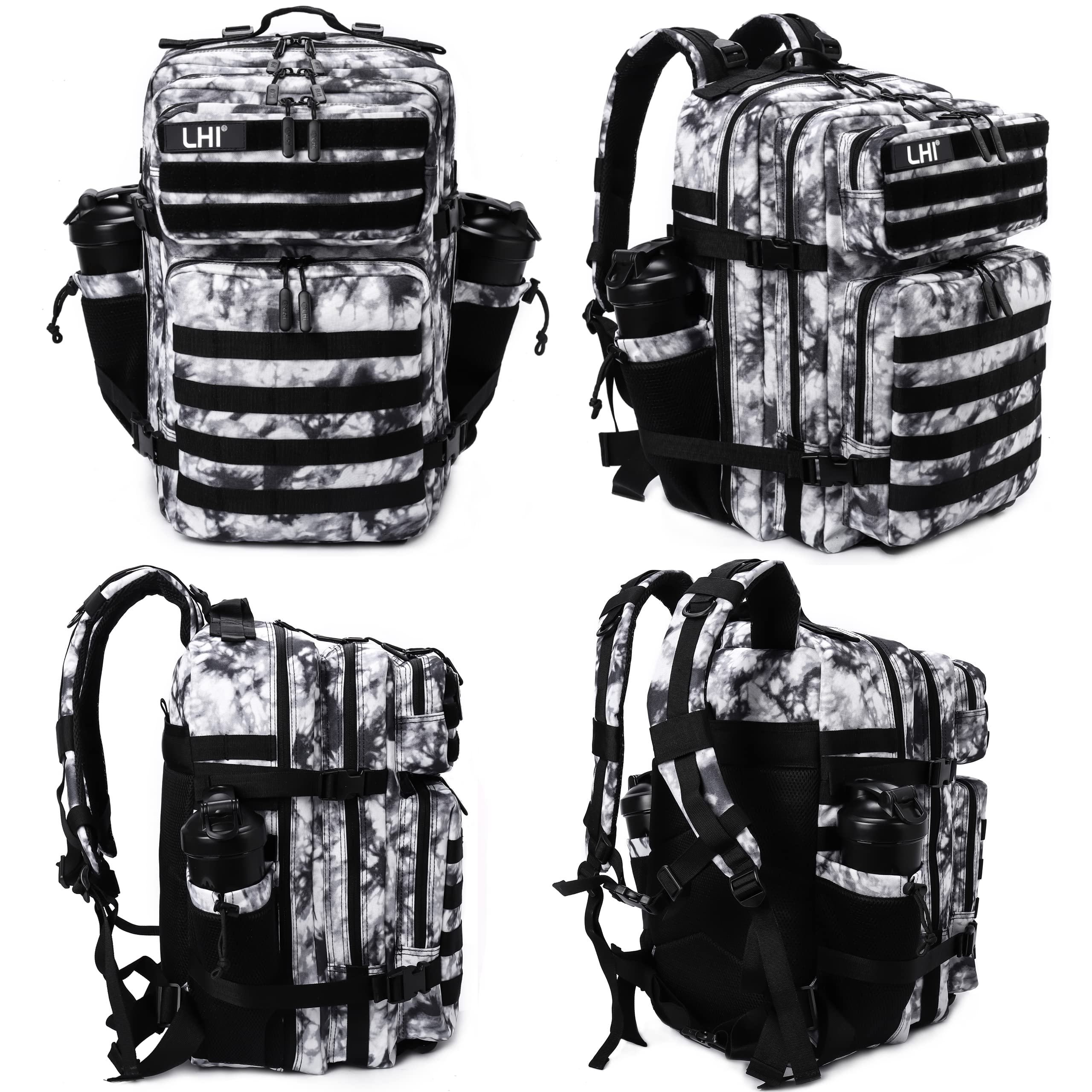 Tactical Backpack Outdoor Hiking & Gym Bag with Bottle Holder