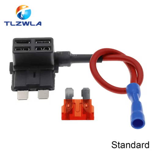 12V Add-A-Circuit Fuse Tap Adapter – Car Fuse Holder with 10A Blade Fuse (Mini / Micro / Standard)