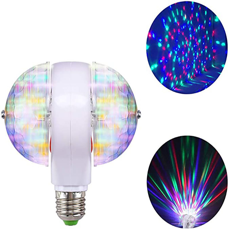 Rotating LED Stage Light, LED Dual Head Magic Stage Disco Lamp, Colorful Light Bulb for Party, Bar, KTV Disco