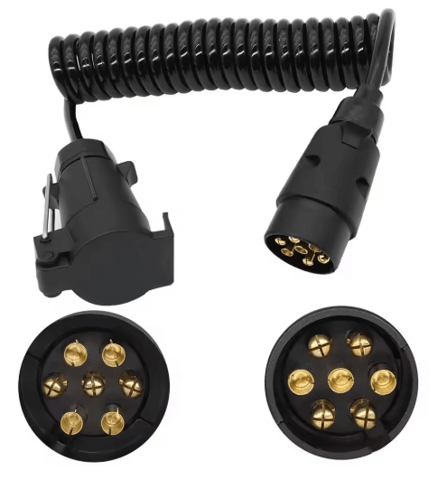 7 Pin Trailer Adapter Heavy Duty European Standard Plug with 1.3m Copper Wiring Harness