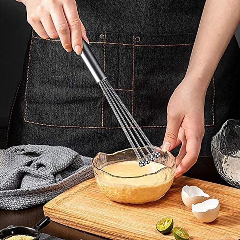 Stainless Steel Ball Whisk Manual Mixer Kitchen Wire Egg Whisk