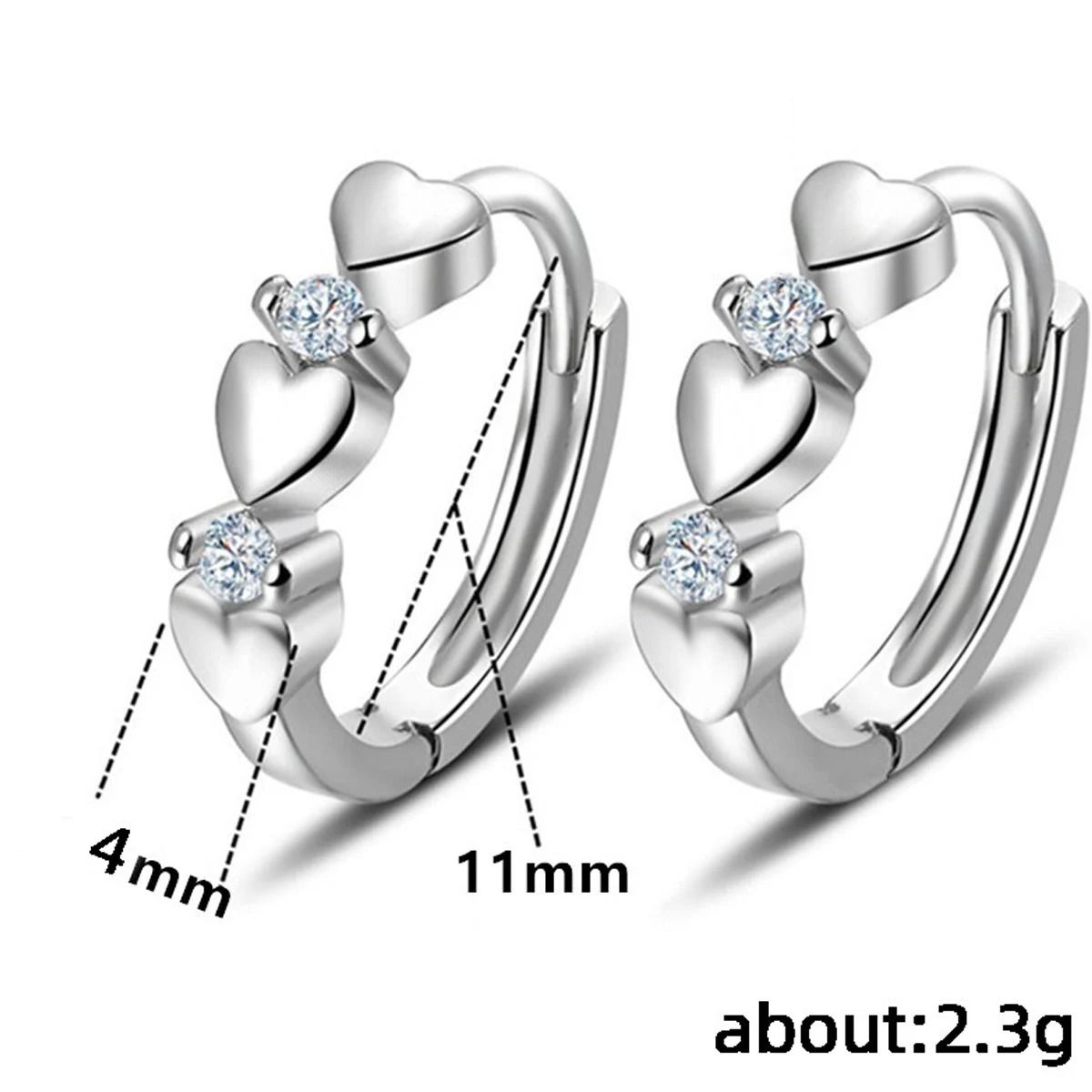 Heart Small Hoop Earrings for Women