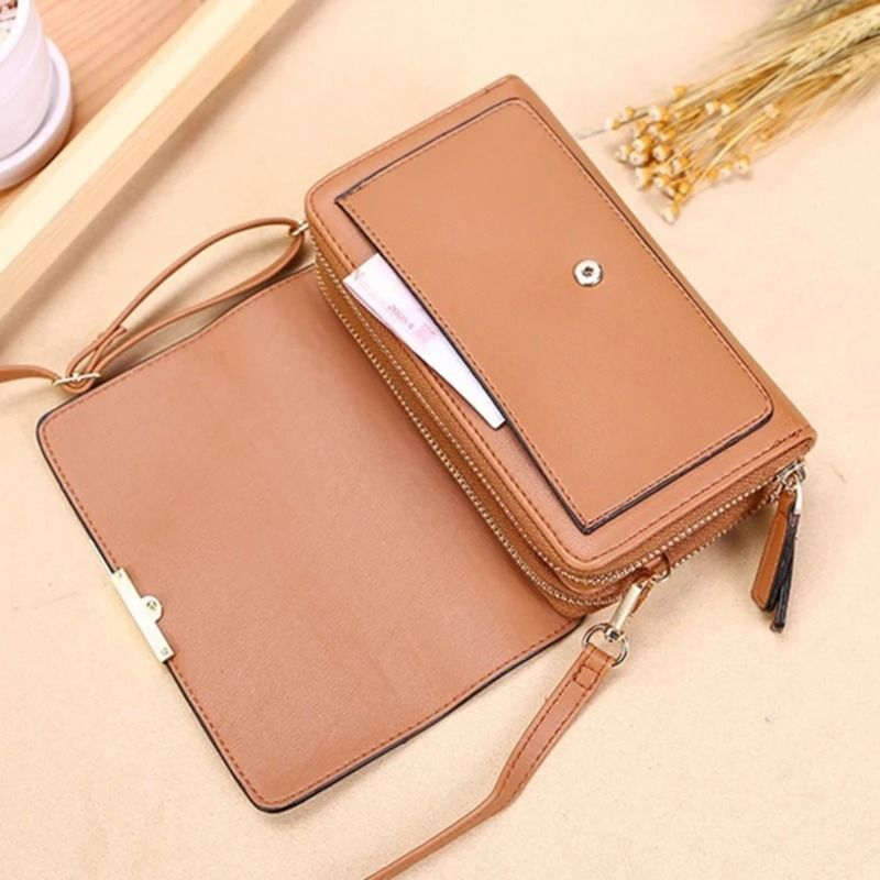Womens Large Capacity Wallet Shoulder Bag with Phone Holder