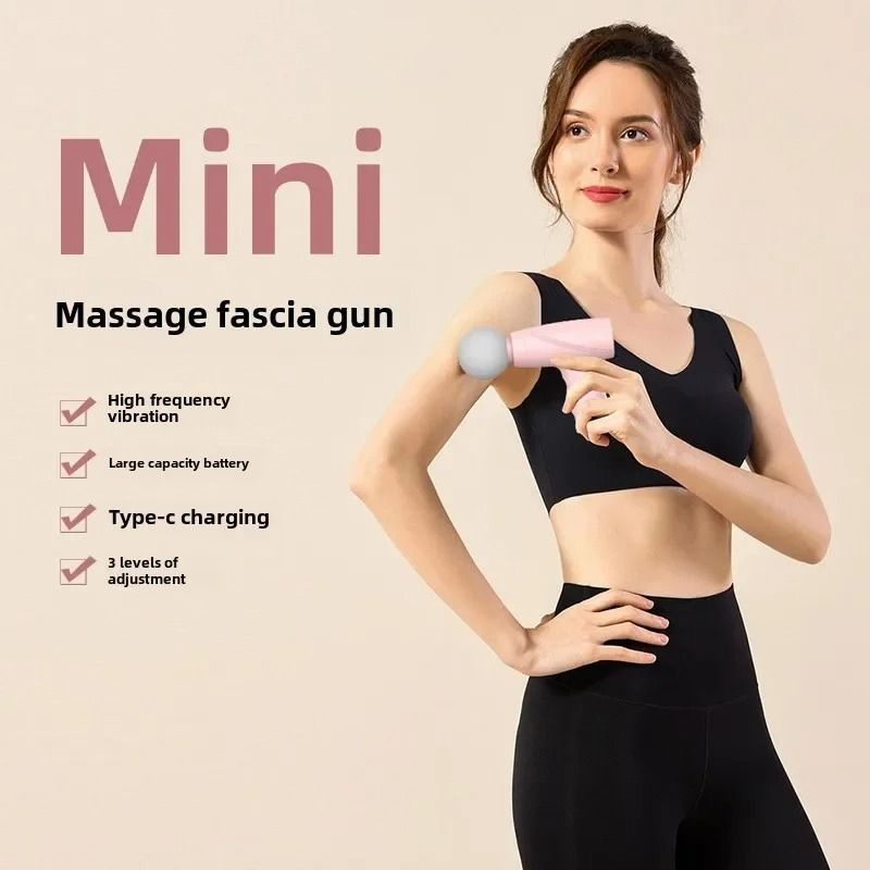 Portable Mini Handheld Deep Tissue Massager and Multi-Stage Vibration Fascia Gun