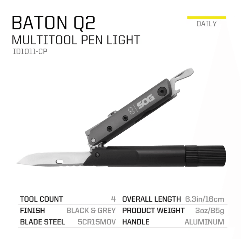 Precision Edge Q2 Compact Survival Gear Multitool Pen