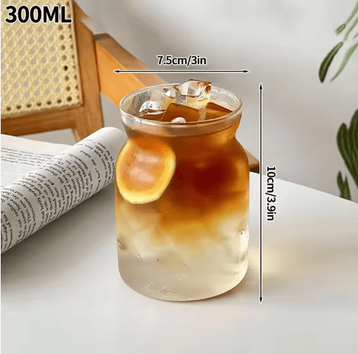 RippleWave Transparent Drinking Glass – Creative Wave Iced Coffee Tumbler