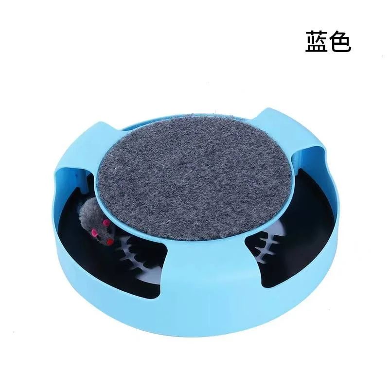 Interactive Cat Turntable Roller Toy with Scratcher and Track Ball