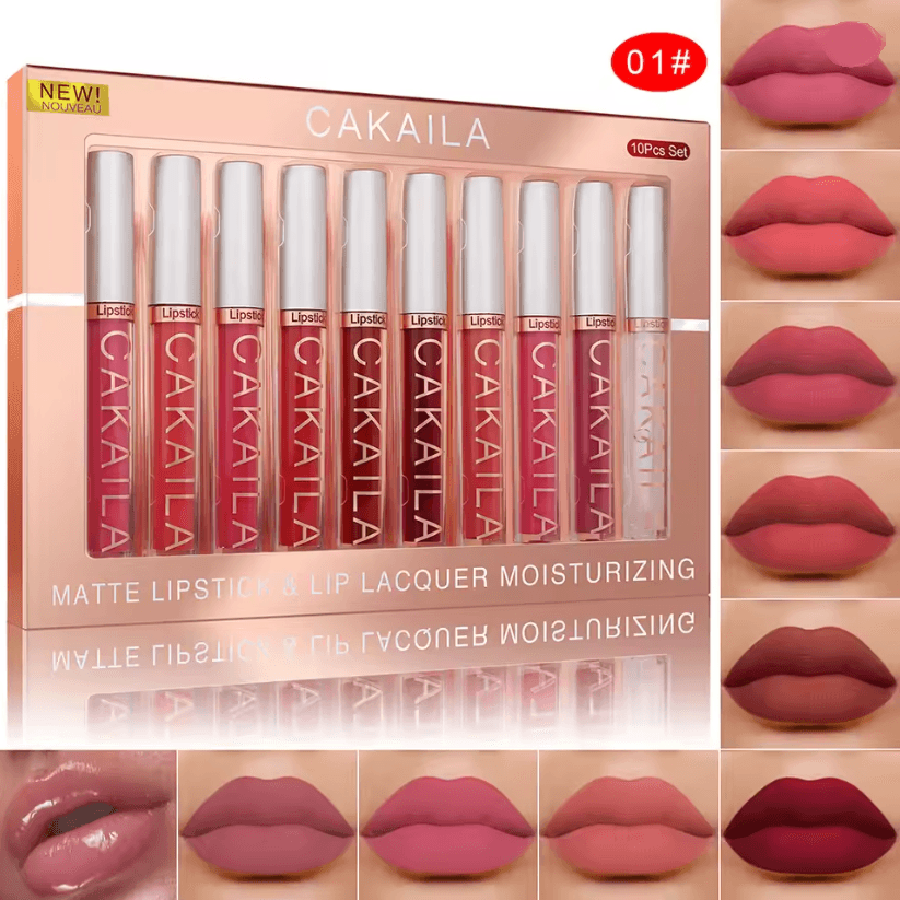 Velvet Matte Nude Lip Gloss Set Long Lasting Waterproof Liquid Lipstick