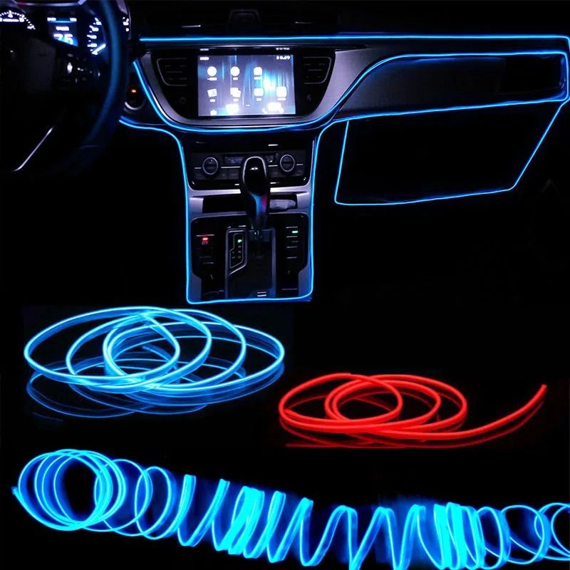 Car Interior LED Neon Strip Ambient Light USB Flexible Lighting