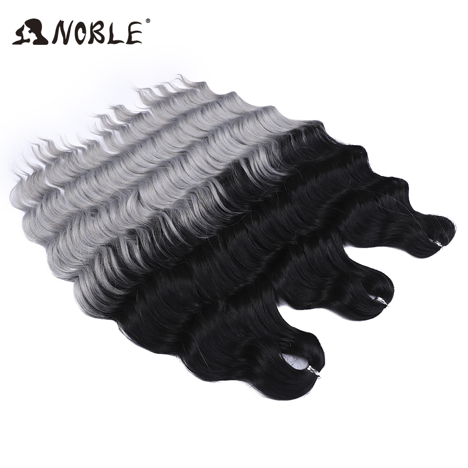 Noble Hair Synthetic Loose Deep Wave Braiding Hair Extensions Ombre Blonde Twist Crochet Curly Water Wave Braid