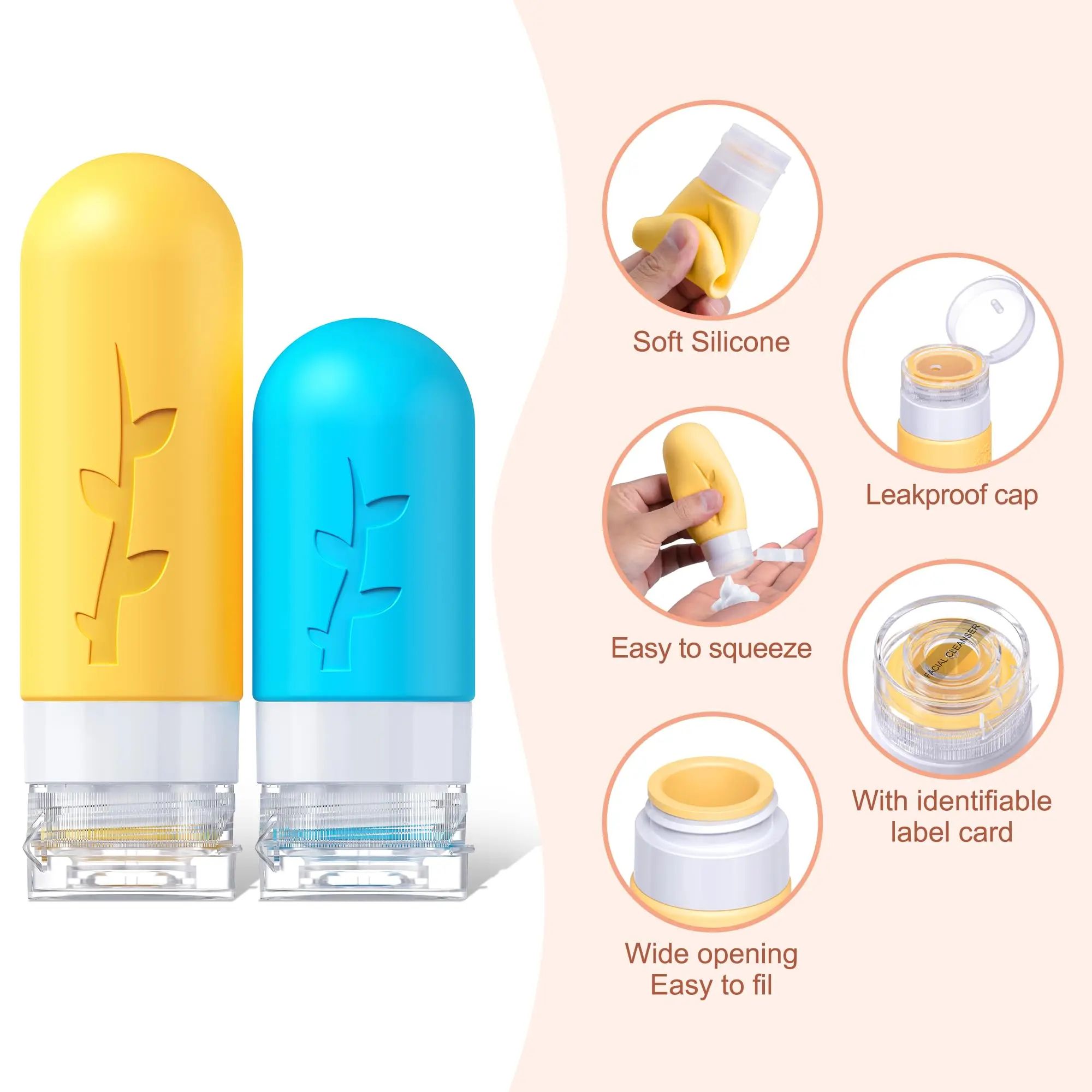 Leak Proof Silicone Travel Bottle Set
