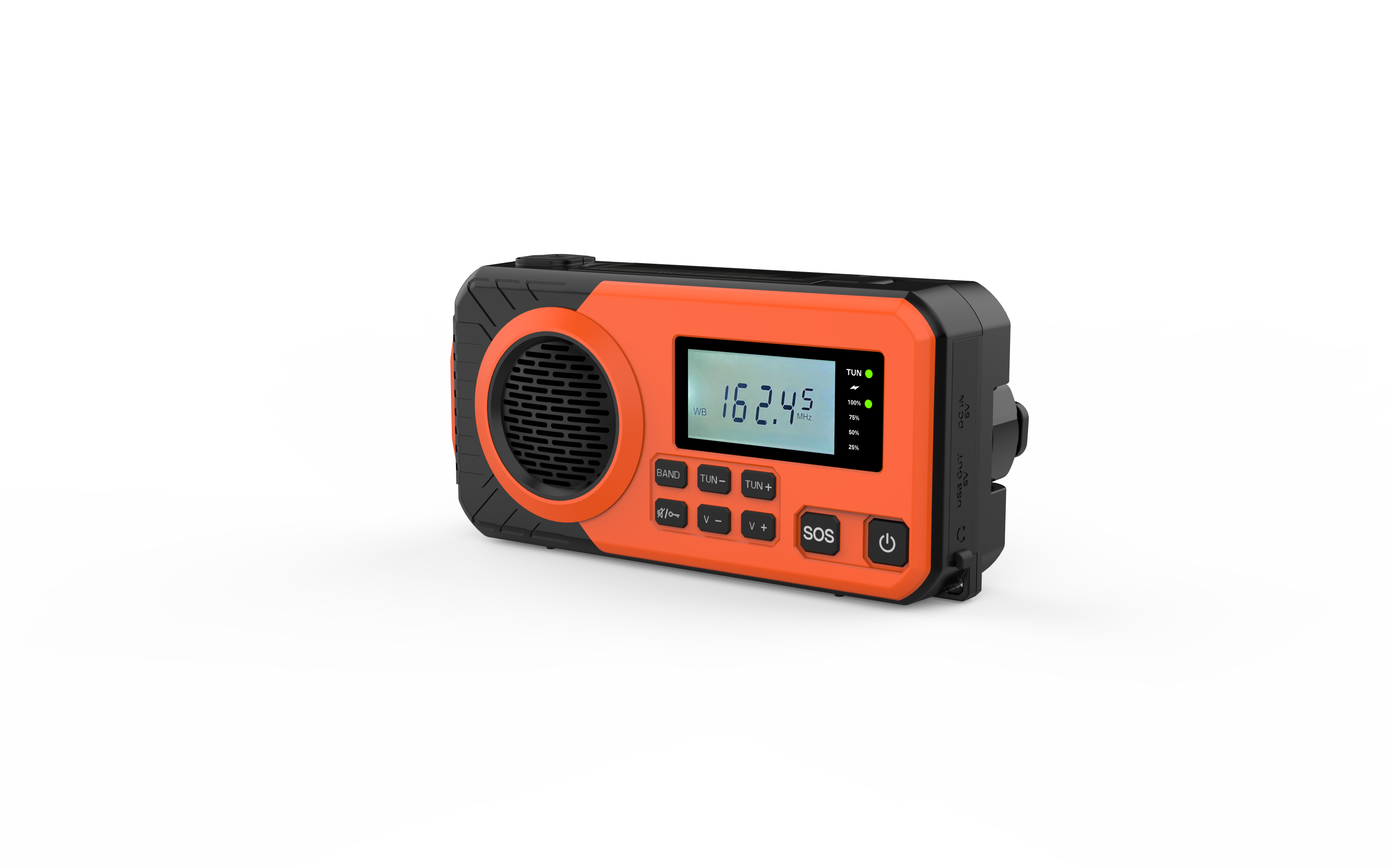 Emergency Weather Radio with Hand Crank, Solar Powered Radio and Phone Charger