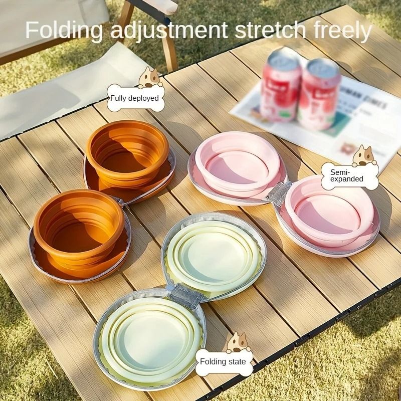 Foldable Silicone Double Pet Bowl