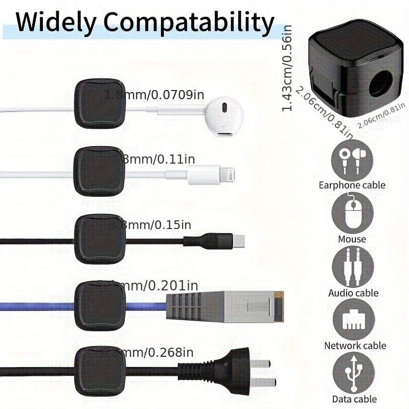 Charging Cord Storage Clips for Home Desk Magnetic Non-slip Wire Organizer