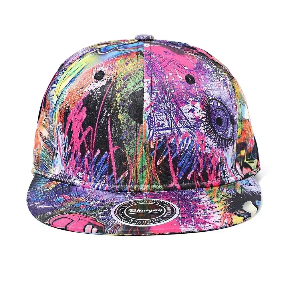 Graffiti Bones Flat Visor Snapback Baseball Cap