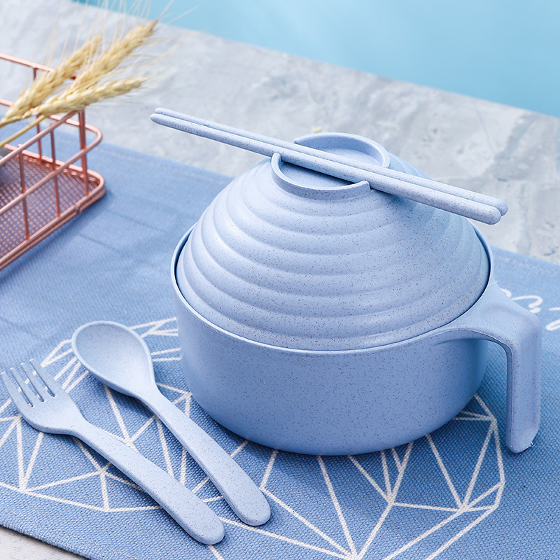Microwavable Cooker Bowl with Lid, Ramen Noodles Bowl Set with Chopsticks, Ramen Bowl Set
