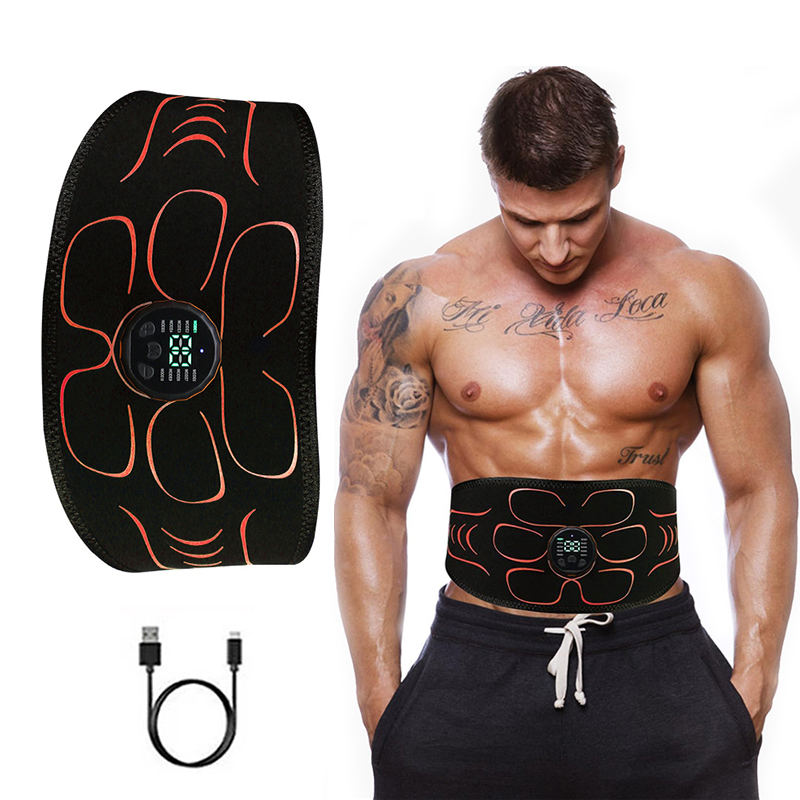 EMS Abdominal Muscle Trainer ABS Stimulator Waist Slimming Belt Weight Loss USB Rechargeable Muscle Toner Fitness