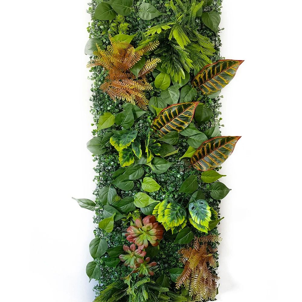 Artificial Subtropical Plant Wall – 16x47 in Greenery Background Panel – Lush Hedge Fence for Wedding & Home Decor