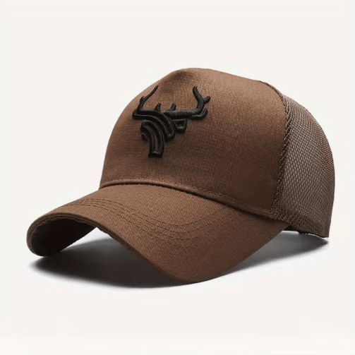 Mens Bull Embroidered Baseball Cap Breathable Summer Sun Protection Hat
