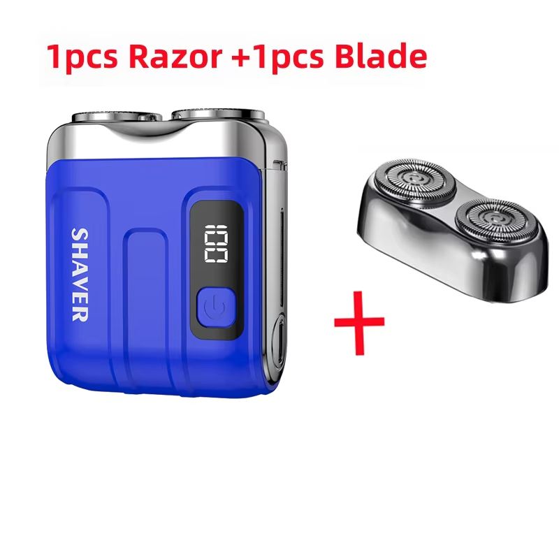Mini Electric Smart Shaver with Digital Display – Dual Blade Rechargeable Beard Trimmer