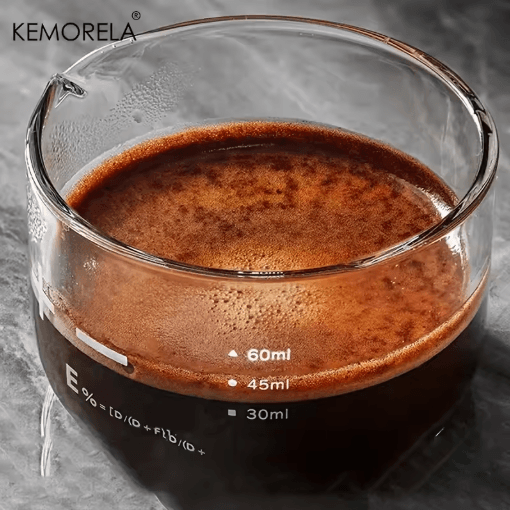 KEMORELA Espresso Shot Glasses 60ml Clear Scale Measuring Cups for Home Baristas 1 to 2 PCs