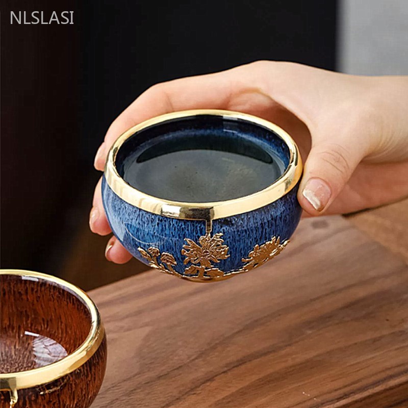 Antique Zen Ceramic Tea Cup Set, High Quality Kiln Change Master Cup, Exquisite Teacup Gift Box, Small Beauty Tea Bowl