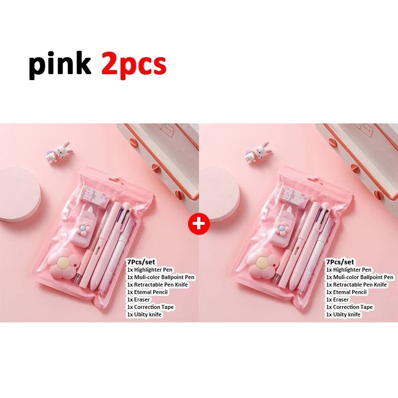 7 in 1 School Stationery Set Complete Student Supplies Gift Kit