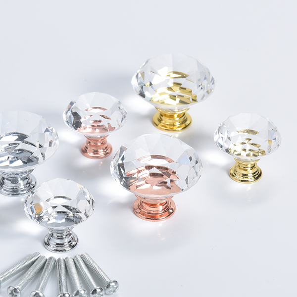 Crystal Cabinet Knobs Gold Drawer Handles Set Luxury Diamond Kitchen Cabinet Pulls