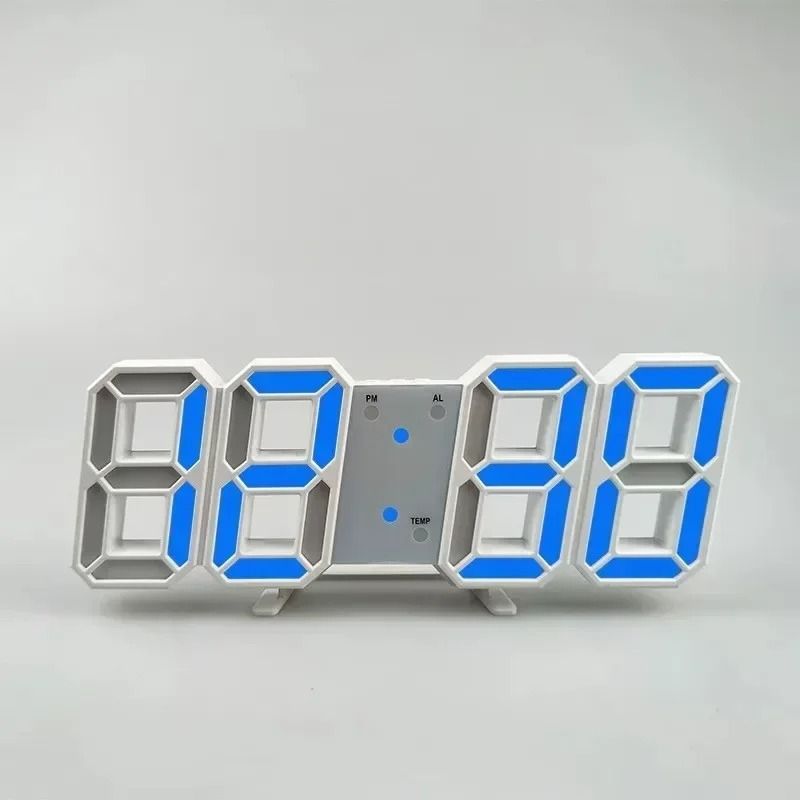 3D LED Digital Alarm Clock with Date and Temperature Display
